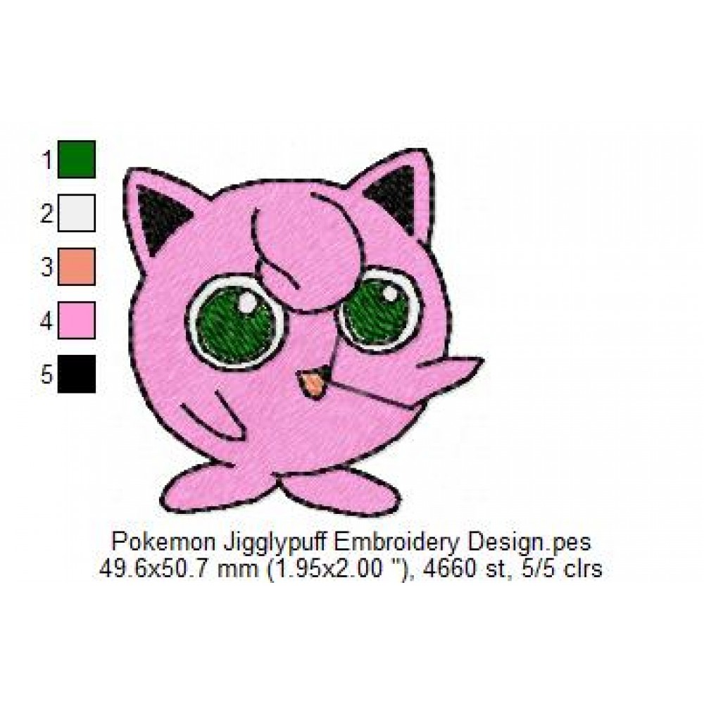 Pokemon Jigglypuff Embroidery Design